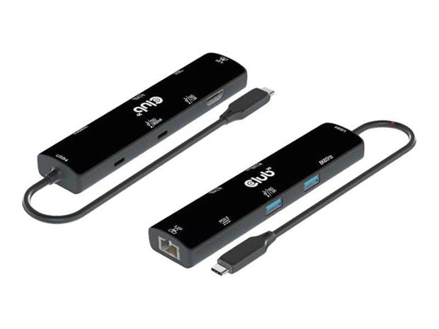 Club 3D USB4 Gen3x2 USB-C 6-in-1 -hubi, Musta