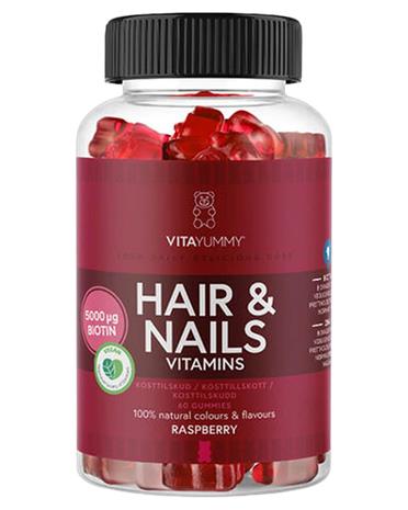 Hår & Naglar Hallon 60 Gummies