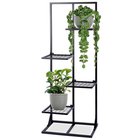 Musta metallinen 4-portainen kukkapenkki 102 cm