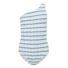 Mango Asymmetric Striped Swimsuit - Blue - 13-14