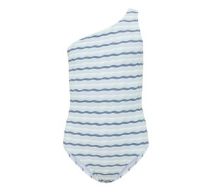 Mango Asymmetric Striped Swimsuit - Blue - 13-14