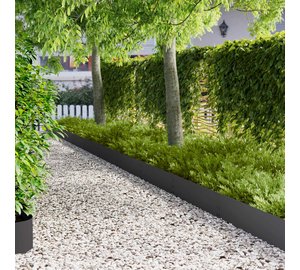 vidaXL Nurmireunus 30 pcs 100 x 25 cm Teräs Musta