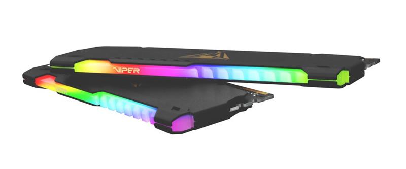 Patriot Viper Steel RGB - DDR4 - kit - 32 GB: 2 x 16 GB - DIMM 288-pin - 3600 MHz / PC4-28800 - unbuffered