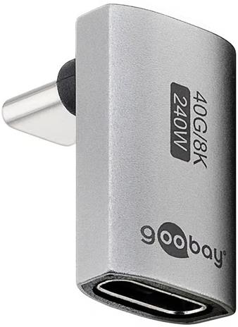 Pro USB-C - USB4 - 90° long - adapter - silver