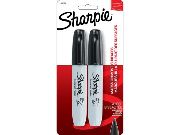 Sharpie Permanent Marker Chisel Black 2-Blister (1986195)