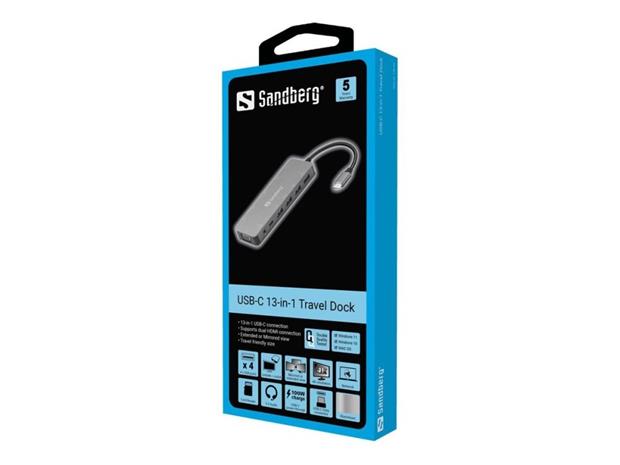 Sandberg USB-C 13-in-1 Travel Dock – kuva 4/8