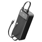 Spello ForcePack 30000mAh Power Bank SP31 with 3 Integrated Cables Black 4 Outputs Low-current Charging Mode