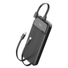 Spello ForcePack 10000mAh Power Bank SP11 with 3 Integrated Cables Black 4 Outputs Low-current Charging Mode
