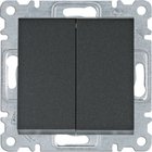 Hager Lumina kaksoiskytkin musta Wl0053