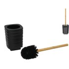 Brabantia wc-harjan pidike mustalla bambukahvalla, 11 x 11 x 42,5 cm