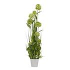 Home4you In Garden 120 cm hortensia ja heinä ruukussa tekokasvi