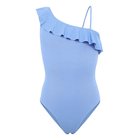 Mango Asymmetric Ruffle Swimsuit - Blue - 13-14