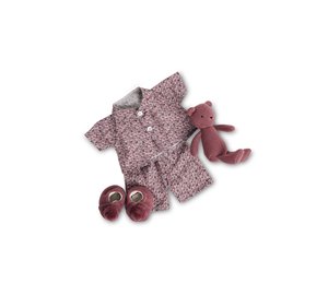 Smallstuff - Doll clothing, pyjamas with teddy/ slippers
