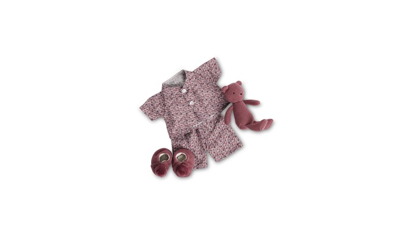 Smallstuff - Doll clothing, pyjamas with teddy/ slippers