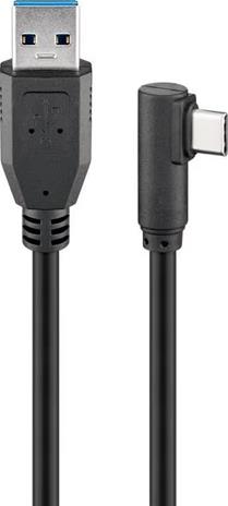 Pro USB-C™ to USB A 3.0 cable 90° black 1m