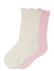 Mango 2 Pack Ribbed Socks - Pink - 3-4