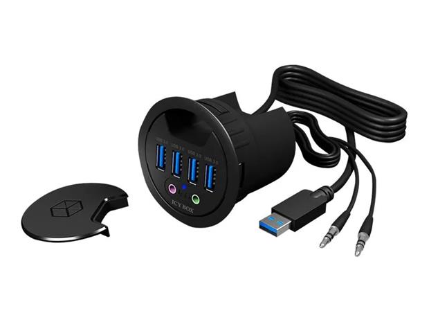 ICY BOX 4 Port USB 3.0 In-Desk Hub – kuva 3/4
