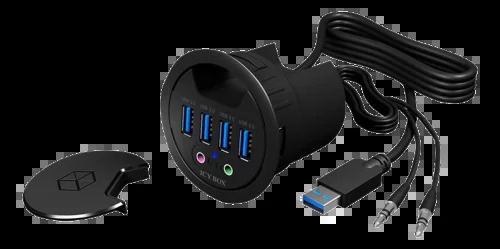 ICY BOX 4 Port USB 3.0 In-Desk Hub – kuva 4/4