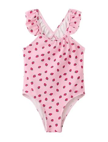 Mango Strawberry Print Swimsuit - Pink - 3-4