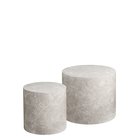 House Nordic House Nordic Sia - Coffee Table, Marble Look, Round, Beige, Set Of 2 - Grey - 48X48X40CM