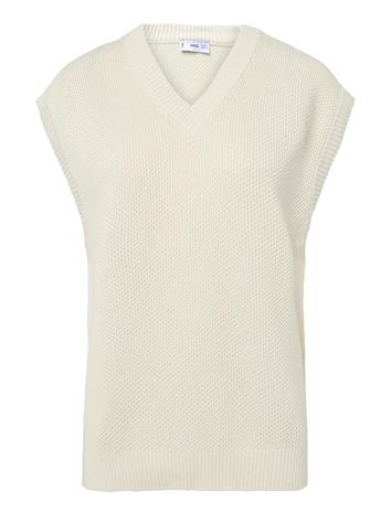 Mango Microstructure Knit Gilet - Beige - L/XL