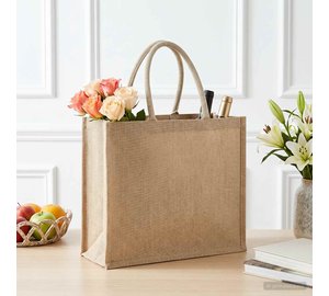 vidaXL Juutti käsilaukut 10 pcs Luonnollinen 42 x 33 x 19 cm