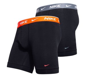 Nike Bokserit Essential Cotton Stretch 2-Pack - Musta/Oranssi/Harmaa