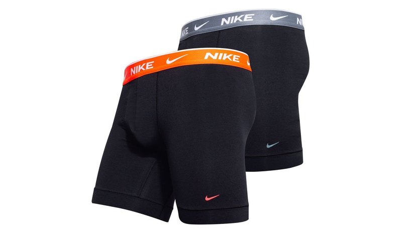 Nike Bokserit Essential Cotton Stretch 2-Pack - Musta/Oranssi/Harmaa