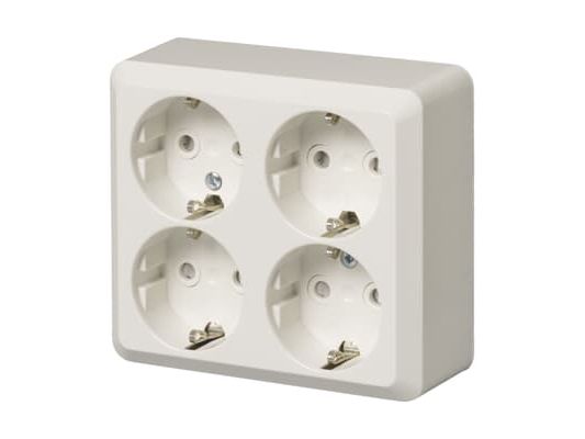 ABB 404EA Seinäpistorasia 4-osainen, pinta-asennettava, IP20