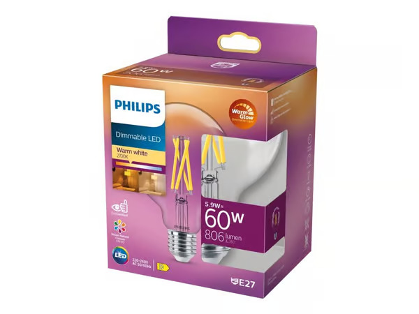 Philips Philips E27 6W -LED-globe-lamppu G95 kirkas 927