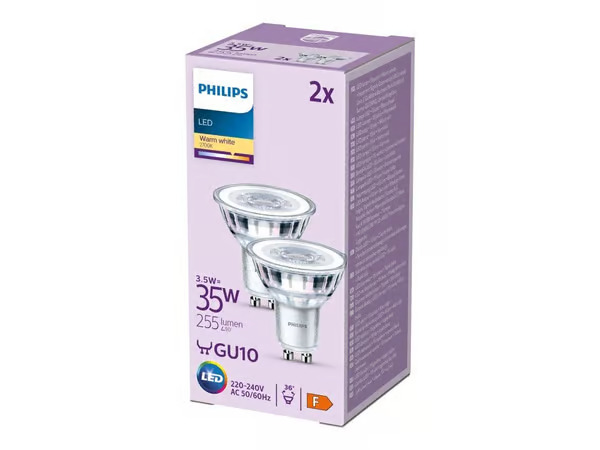 Philips LED-lamppu LEDClassic 3,5W/827 (35W) 2-pack GU10