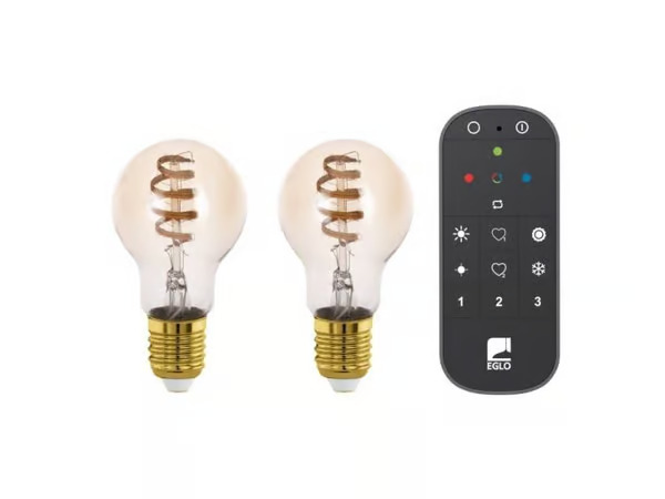 Eglo Sarja 2x E27 A60 amber, kaukosäädin - TW - Zigbee, Bluetooth