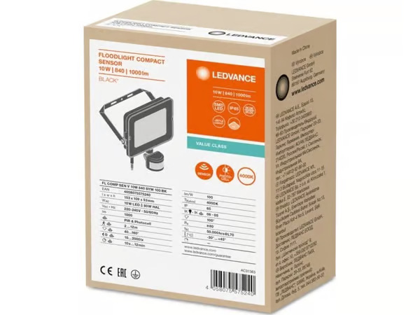LEDVANCE floodlight compact value sensor 1000lm 10w 840 ip65 – kuva 3/4