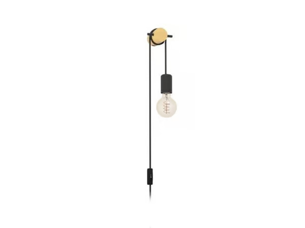 EGLO BUDDON WALL E27 BLACK/WOOD
