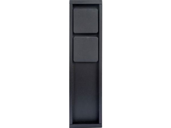 MAINS-pistorasiapylväs, musta, 2-paikkainen, korkeus 24 cm, IP54, 3500 W – kuva 2/4