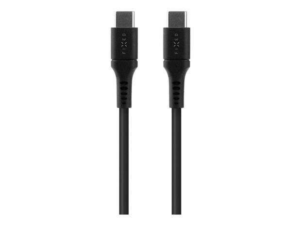 FIXED LIQUID Silikonikaapeli 60W USB-C/C 1.2m Musta