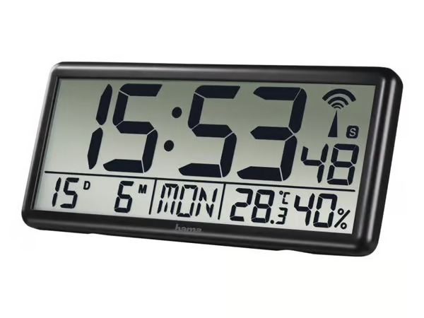 Hama "Jumbo" - clock - electronic - desktop wall mountable - black
