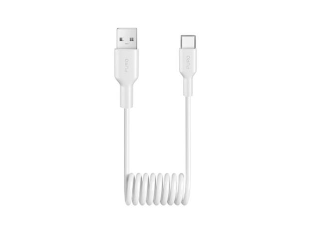 Puro 10W USB-A - USB-C 1m spiral cable - white