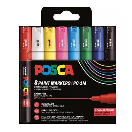 POSCA marker sæt PC-1M 8 ass. std. farver