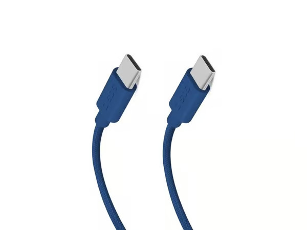 SBS TECABLETISSUETCCB USB-C - USB-C 1.5m 60W braided cable - blue