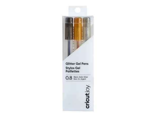 Cricut Joy Medium Point Glitter Gel Pens 3-pack Black, Gold, Silver