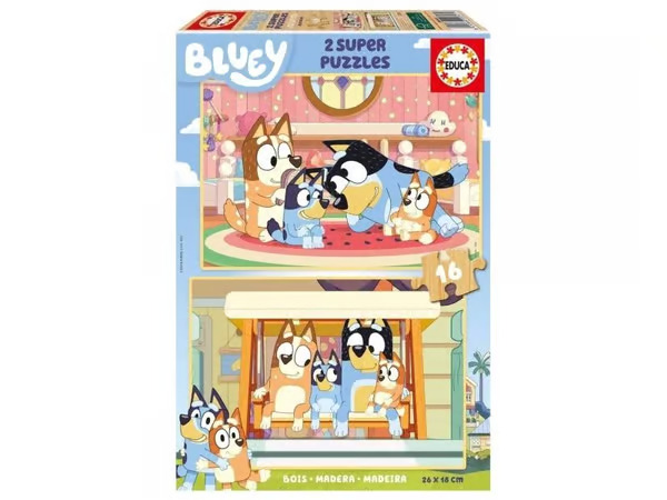 Educa Bluey Puinen palapeli 2x16 palaa