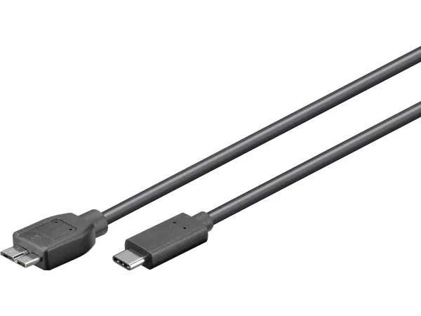 Pro USB-C <-> USB Micro-B 3.0 - 1m - Musta