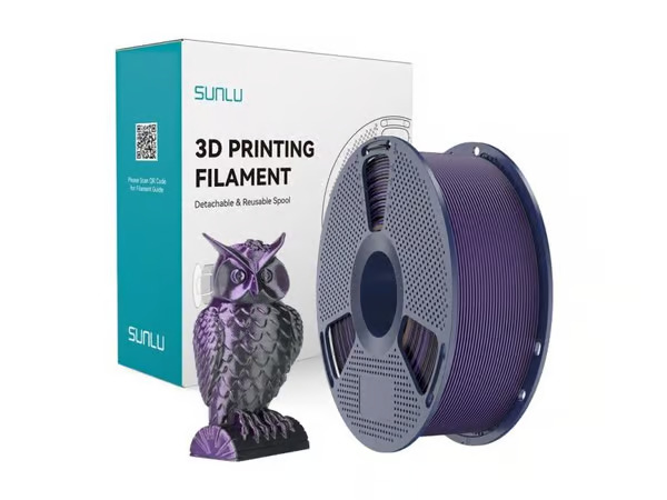 Sunlu PLA+ Silk kaksivärinen filamentti (musta ja violetti)