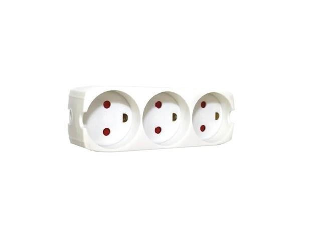 Gripo Socket w/ 3 outlets white