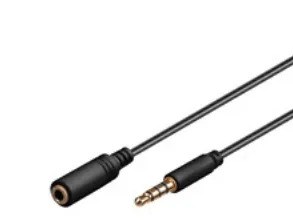 Pro MiniJack 3.5mm Ext. 4P - Musta - 2m