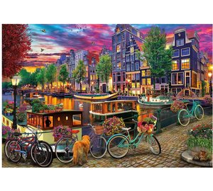 Educa Biking In Amsterdam 6000p palapeli