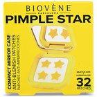 Biovène PIMPLE STAR PATCHES & MIRROR CASE Yellow Pimple Patches - Anti-Blemish Stars in portable mirror case, 32 patches 4 g