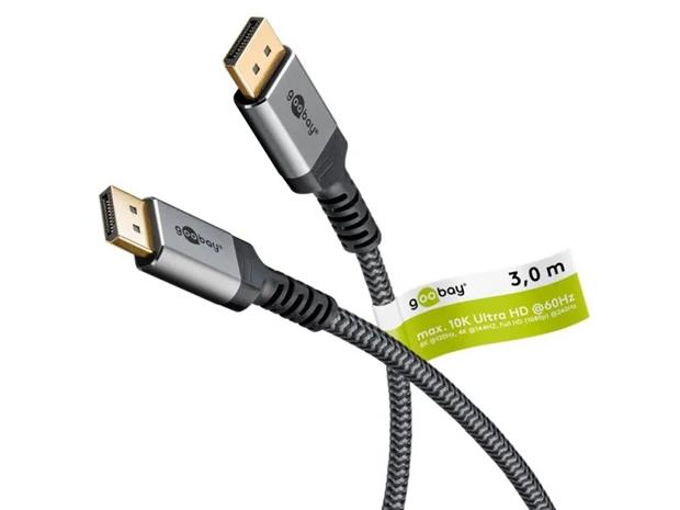 Pro DisplayPort Plus 2.0/2.1 - Näyttökaapeli - 3m - Harmaa – kuva 2/3