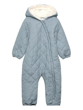 Mango Quilted Sweatshirt With Shearling Lining Outerwear Coveralls Thermo Coveralls Blue Mango